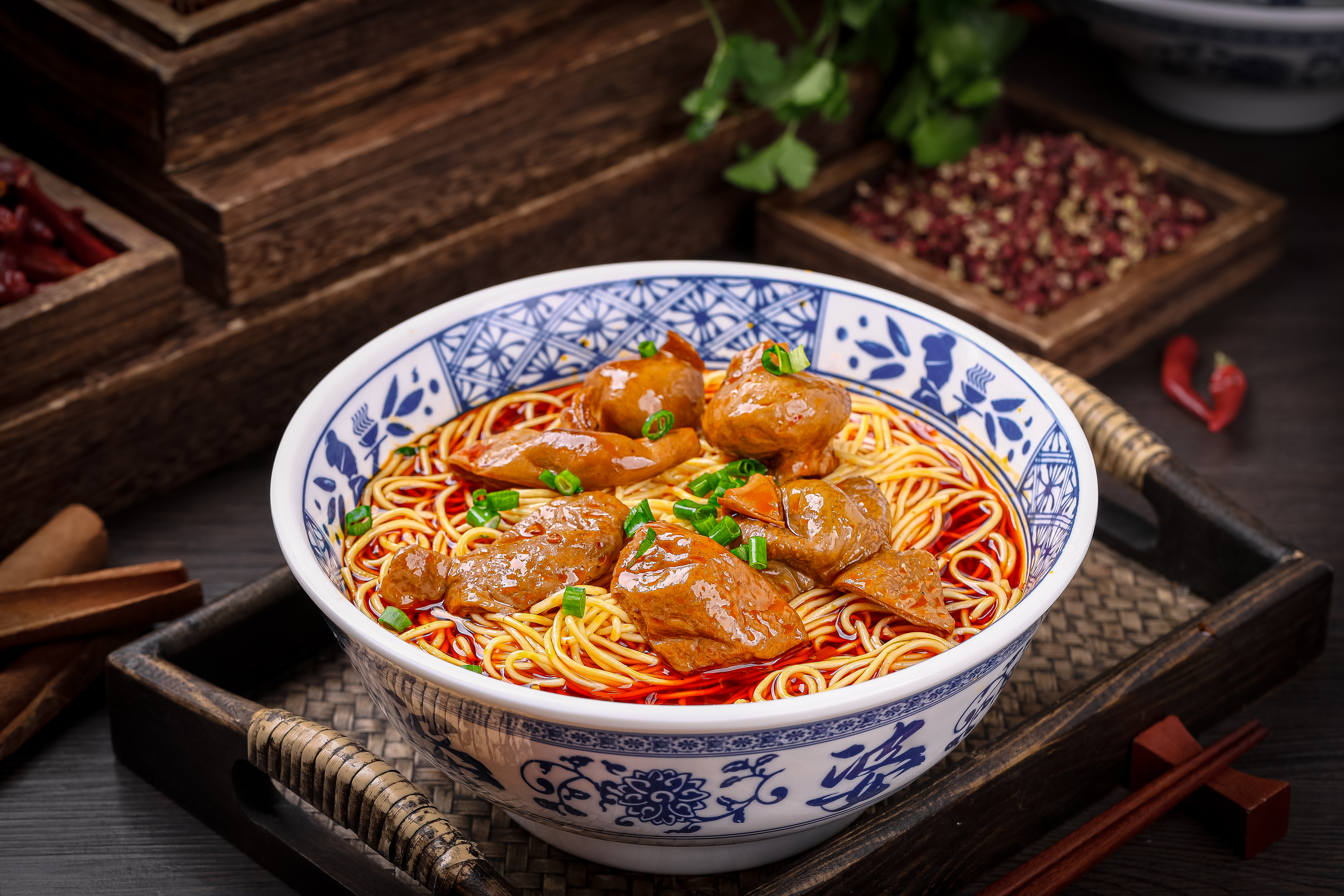 Braised pork intestine noodle